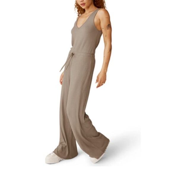 Beyond Yoga Jetsetter Jumpsuit Ribbed Medium Color: Birch - Picture 1 of 11